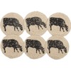 VHC Brands Sawyer Mill Charcoal Table Décor, Coaster Set, Cow