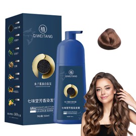 Zhihuashi Plant-Based Hair Coloring Cream,Qiweitang Shampoo Hair Dye,Caviar Hair Colour Cream,Natural Plant Hair Dye for Women Men,Suitable for All Hair Types (Coffee, 1)