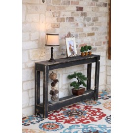 DOUANDCRISTYDESIGNS BLACK RUSTIC ENTRY TABLE 46''