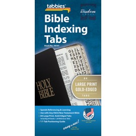 Tabbies Large Print Gold-Edged Bible Indexing Tabs, Old & New Testaments, 84 Tabs Including 64 Books & 20 Reference Tabs (58341)