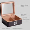 Woodronic Cigar Humidor for 50 Counts with Digital Hygrometer, Crystal