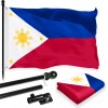 G128 Flag Pole 6FT Black & Philippines Philippine Flag 3x5FT