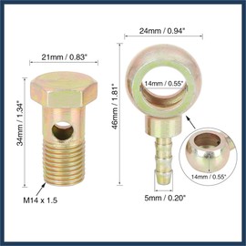INFINAUTO 2 Sets 14mm Banjo Hose Barb Bolt Fittings Metal for Motorcycle Car Stylish Design