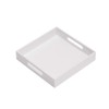 KEVLANG Glossy White Sturdy Acrylic Serving Tray with Handles-10x10Inch-Serving Coffee,Appetizer,Breakfast,Butler-Kitchen