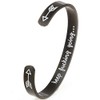CellDesigns Engraved Hidden Message Cuff Bracelet (Gloss Black keep fucking
