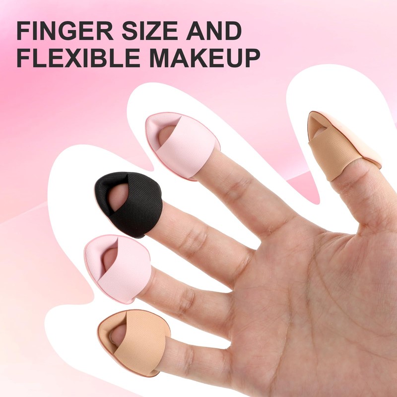 6Pcs Mini Powder Puff, Soft Finger Makeup Puff Mini Makeup