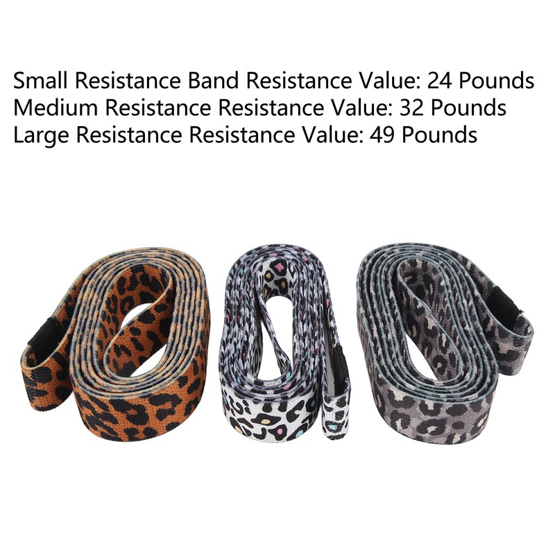 Unisex Leopard Print Pull Up Assistance Bands Long Resistance Bands