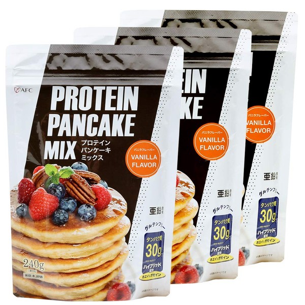 AFC Protein Pancake Mix, Protein, Zinc, Gluten Free, Approx. 12 Servings (8.5 oz (240 g) x 3 Packs)