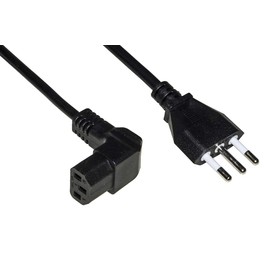 10A 90 Degree IEC 1.8m Italian Plug Power Cable