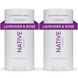 Native Deodorant Contains Naturally Derived Ingredients, 72 Hour Odor Control | Deodorant for Women and Men, Aluminum Free with Baking Soda, Coconut Oil and Shea Butter | Lavender & Rose, 2-Pack