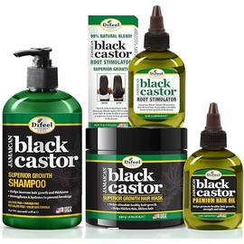 "Difeel Superior Growth Shampoo, Hair Mask, Root Stimulator & Hair Oil Set - , 12 oz , 2.5 oz , 2.5 oz - Natural Ingredients, Sulfate Free, Black, Unisex Adult"