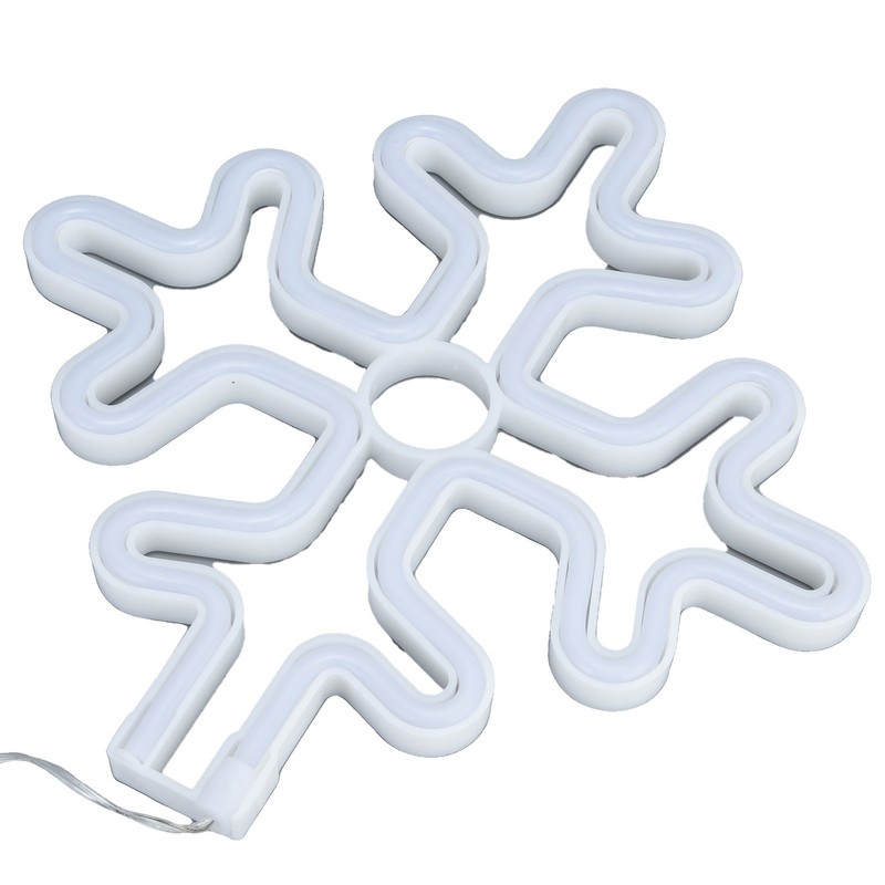 70in Neon Sign Romantic Christmas Snowflake Battery USB Powered LED