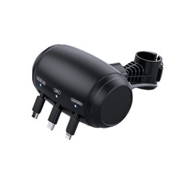 KACEPAR 3 in 1 Car Charging Station Box, Headrest Mount, 3 USB Ports, USB Type C, Fast Charging, Black