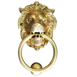 Esplanade StonKraft Brass Lion Sculpted Door Knocker Gate/Door Accessories - 5" Inches