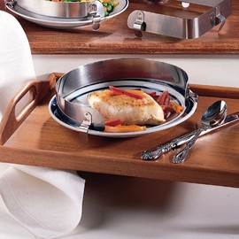 Sammons Preston - 44534 Large Stainless Steel Food Guard for 9" - 11" Plates, Secure Food Spill Protection for Independent Eating, Easy to Clean and Dishwasher Safe Plate Protector