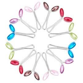 DIIOOMIEEU 12Pcs Multicolor Oval Pearl Hijab Scarf Metal Clip Headscarf Brooch Pin