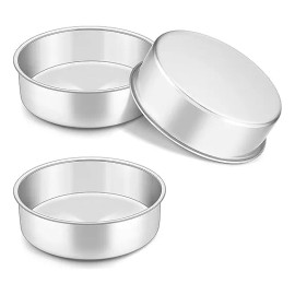 Like Shop Set 3 Moldes Redondo Alto Hornear Aluminio 26 Cm Vencort