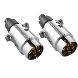 DARKGUARD 7-Pin Plug Trailer, 1 Piece 7-Pin Plug Metal 12 V Tractor, ISO1724, Waterproof, Trailer Adapter 7-Pin, Trailer Accessory Plug 7-Pin for Motorhomes Cars (DG7PM-2)