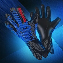 QUICARD Soccer Goalkeeper Gloves for Kids, Men, Boys, Youth, Adult, Ultimate Grip Football Goalie Gloves Size 6-10, Strong Grip Receiver, Shockproof, Wear-Resistant, American Football (Black, 6)