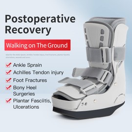 Offloading Walking Boot Inflatable Walker Fracture Boot for Heel or Ankle Pain Medical Short Air Cam Walker Brace for Sprained, Fracture, Plantar Fasciitis, Achilles Tendon Injury, Ulcerations (L)
