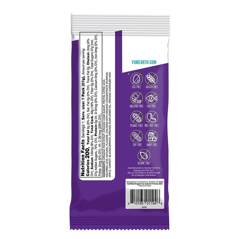 Organic Fruit Snacks; Assorted Flavors, 0.15 Pound