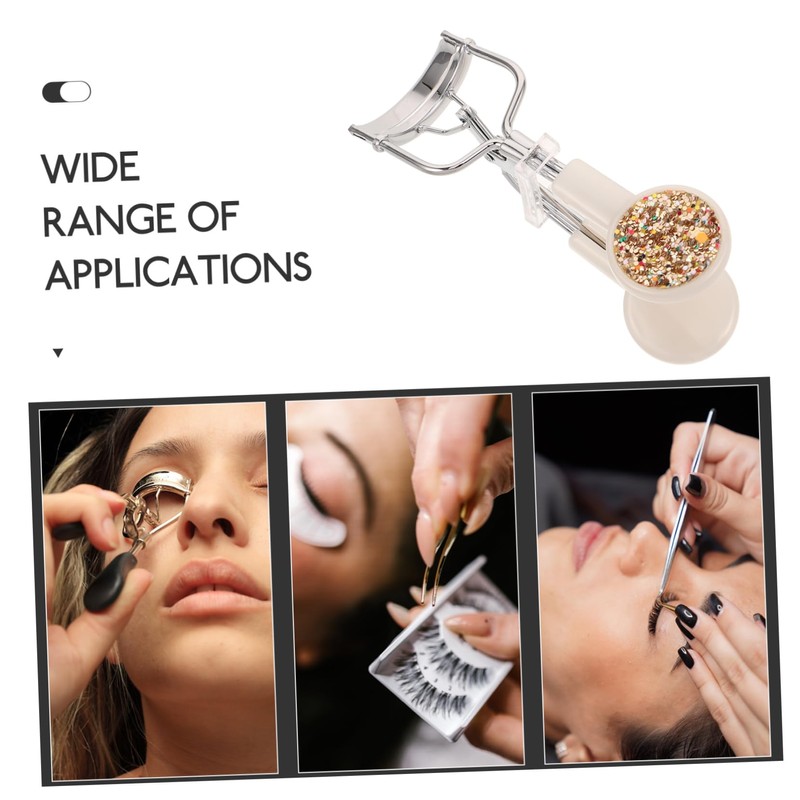 WOONEKY Rhinestone Eyelash Curler Wide Mouth for Eyelash Separator Tool