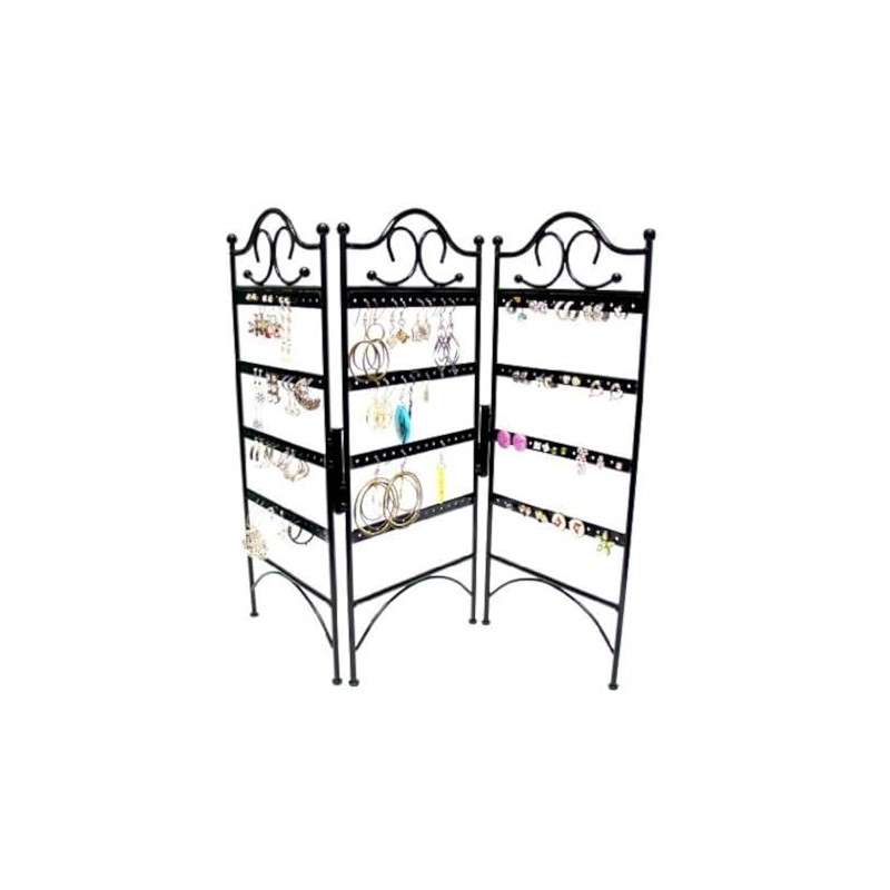 Mango Steam 3-Panel Jewellery Organiser for Hanging Earrings, Black …