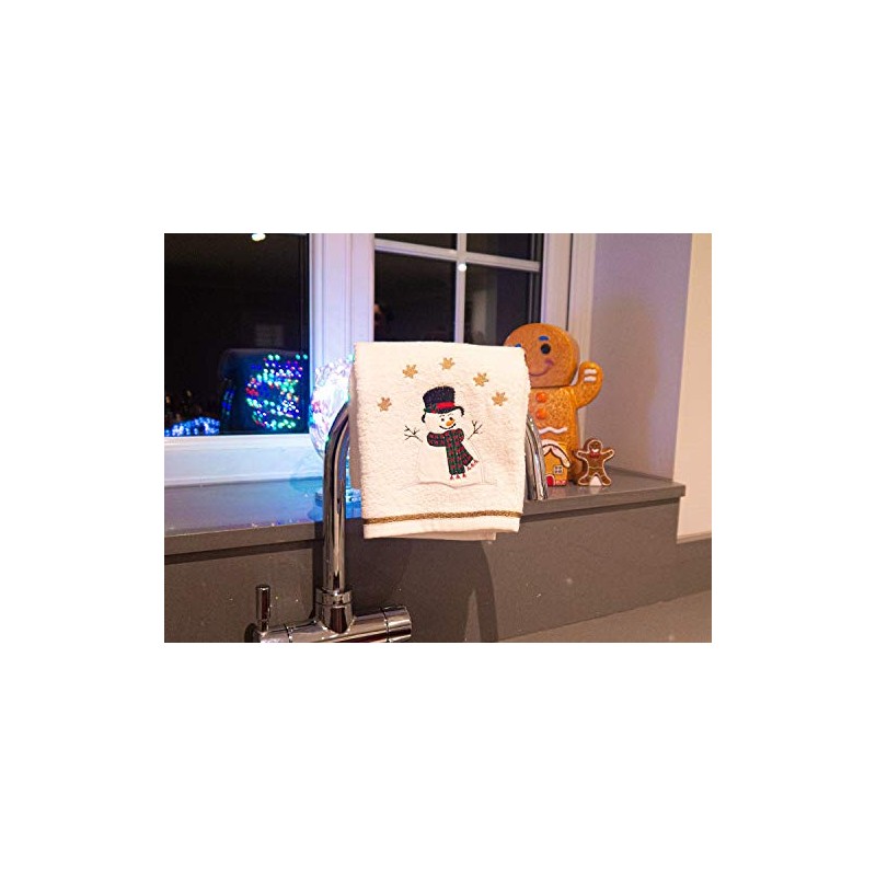 Lex's Linens Snowman Embroidered Christmas Hand/Kitchen Towel