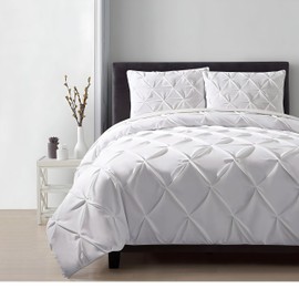 Saferay Green Luxury White Pinch Pleated Pintuck Duvet Cover Set Oversized King - 120x98 Size Egyptian Cotton Luxury Soft & Breathable Comforter Cover with Corner Ties & Zipper Closure