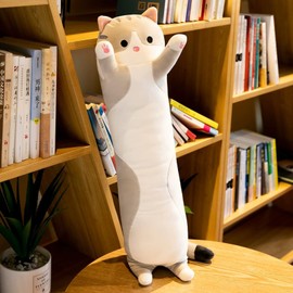 BSTSELER Cow Cattle Stuffed Animals Plush Toy 12" Large Milk Pillow Soft Cattle Plushies Cow Hug Pillow Stuffed Animals Doll for Baby Kids Children Adult (M:Cat)