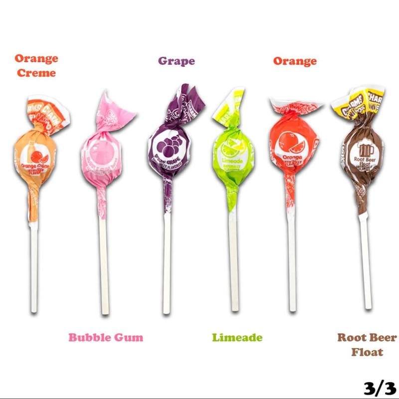 Tootsie Roll Charms Mini Pops, 18 Flavors, Individually Wrapped, Peanut