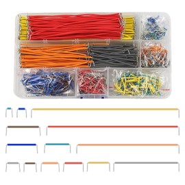 840 Stück Breadboard Jumper Wire Set, Elektronik Steckbrett Steckbrücken Drahtbrücken Kit für Schaltungslöten, Male zu Male Kabel mit 14 verschiedenen Längen, Inklusive Kunststoff-Sortierbox