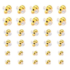 SOWAKA 30 Pcs Resin Bumble Bee Embellishments 14mm 19 mm 25 mm Cute Yellow Honey Bees Ornaments for Craft Project DIY Scrapbooking Decoration (Yellow - Bee)