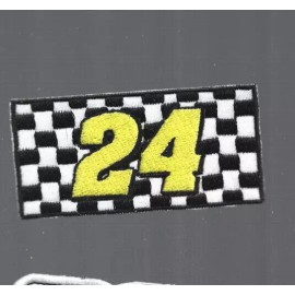 New 1 1/2 x 3 1/8" Jeff Gordon Checkered Flag Iron On Patch Free Shipping