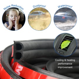 TSUINZ For Jeep B-Shape Car Door Acoustic Protection Seal Rubber Edge Strip Protector