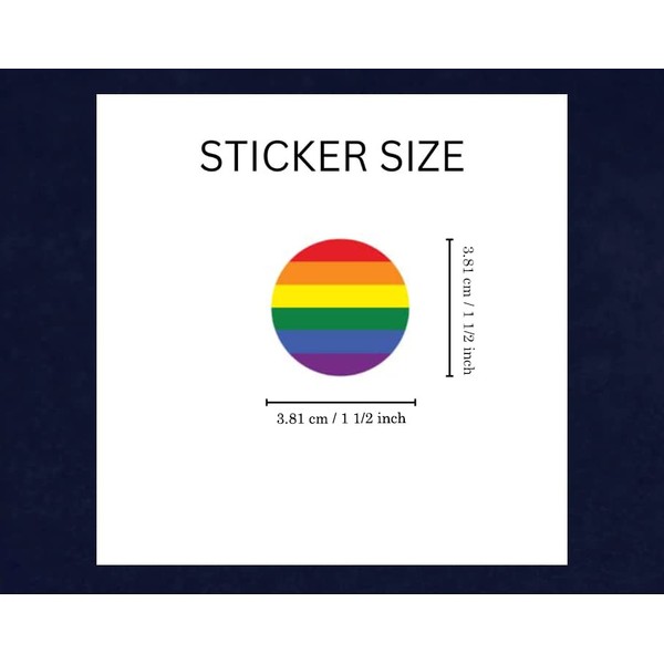 250 Round Rainbow Flag Stickers for Gay Pride, LGBTQ Awareness, Events, Rainbow Flag Round Shaped Stickers - Great for Fundraising Events and Marches (1 Roll - 500 Stickers)