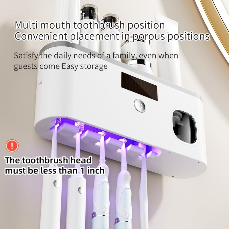 Toothbrush Holders for Bathrooms, Toothbrush Holder Wall Mounted with Toothpaste