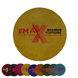 EMAX Bowling Shammy - Bowling Ball Towel | Round Shape | Cleaning Pad for Bowling Balls | Leather Bowling Cloth | Bowling Accessories | Ball Care Cloth | 9 Colours (Yellow)