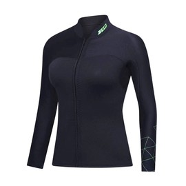 ZCCO 3FT-WM-S Women's Wetsuit, 3 mm with Zip Front, Long Sleeves, Diving Suit for Swimming, Snorkelling, Diving, Surfing