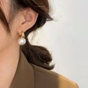 Pearl Earrings for Women Trendy Gold Pearl Hoop Earrings Double