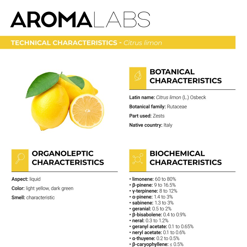 BIO - Lemon Essential Oil - 10mL - Natural, Chemotyped