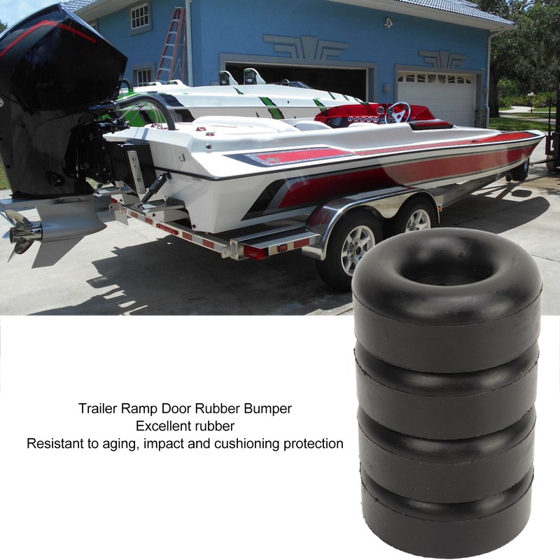 4PCS 2.5inch Trailer Ramp Door Rubber Bumper Round with Hole