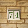 House Numbers Hand-painted Italian Ceramic Numbers Tiles Simple Green Design,