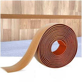 Self-Adhesive Vinyl Laminate Floor Strip, Wood Grain Flooring Transitions for Doorway Gaps, Carpet Threshold Transition (Light Brown, 7.2fr, 1.97in)