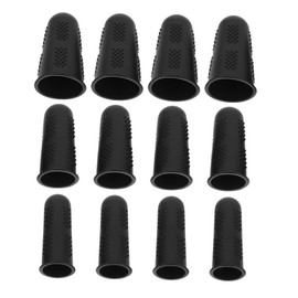 PACKOVE 12pcs Silicone Finger Caps for Heat Protection Slip Reusable Thumb Guards for Sewing Crafting and Paper Sorting Comfortable Fit and Silicone Design