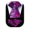 Hisdern Paisley Tie Handkerchief, Extra Long Floral Men's Tie &
