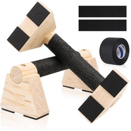 Barre parallele in legno, maniglie antiscivolo per flessioni, in legno massello, per esercizi a pavimento, ginnastica, allenamento della forza, barre calisthenics portatili per casa, palestra