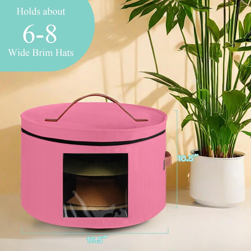 Hat Box,Hat Storage Box,Stackable Round Brim Hats Organizer Bag Container