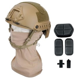 LOOGU Fast MH Base Jump Tactical Helmet for Airsoft with 12-in-1 Headwear