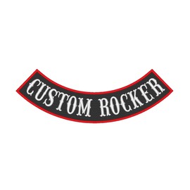 Custom Embroidered Bottom Rocker Patch - Name Tag Biker Motorcycle Biker Sew on Patch 3" ~ 14" (B-2)